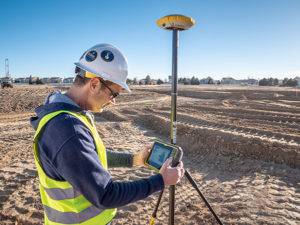 Rugged Trimble T7 tablet designed for survey and construction