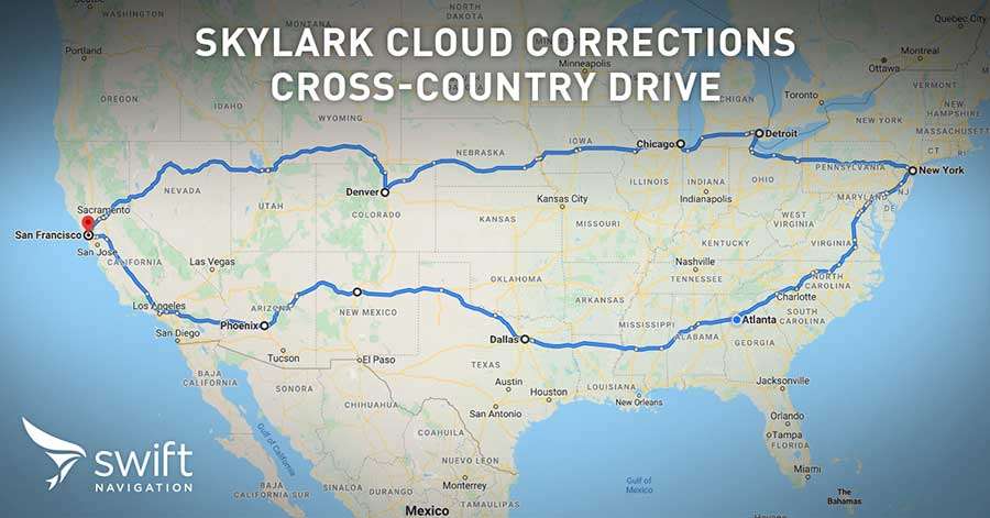 Swift travels across US with Skylark lane-level positioning