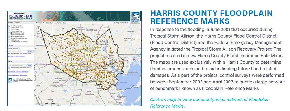 Harris County Floodplain Reference Marks. (Image: NGS)